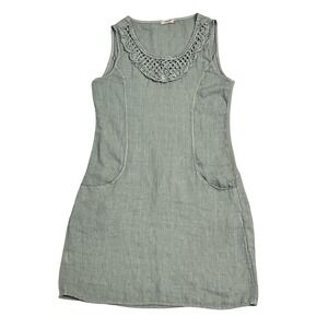 Lungo L'Arno Linen‑Look Shift Dress | Lagenlook‎ Coastal Boho | Sage | S